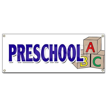 Signmission PRESCHOOL BANNER SIGN licensed accredited kindergarten day care early B-Preschool